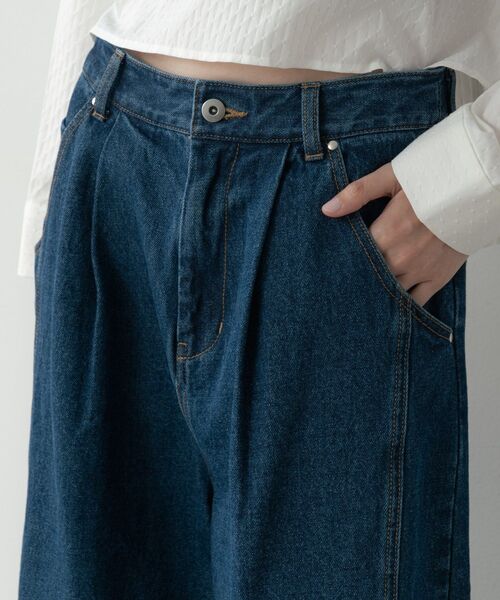 GALLEST(ギャレスト)の「バレルデニムパンツ(デニムパンツ・レディース・ネイビー/ホワイト/ブルー・36/38/40)」の10枚目の写真