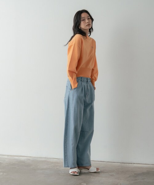 GALLEST(ギャレスト)の「バレルデニムパンツ(デニムパンツ・レディース・ネイビー/ホワイト/ブルー・36/38/40)」の13枚目の写真