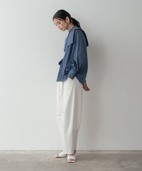 GALLEST(ギャレスト)の「バレルデニムパンツ(デニムパンツ・レディース・ネイビー/ホワイト/ブルー・36/38/40)」の21枚目の写真
