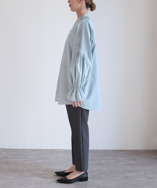 reca(レカ)の「キャンディ袖シャツ(シャツ/ブラウス・レディース・サックスブルー/ブラック/イエロー系/オフホワイト・M)」の14枚目の写真