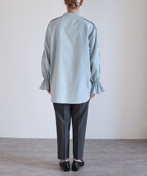 reca(レカ)の「キャンディ袖シャツ(シャツ/ブラウス・レディース・サックスブルー/ブラック/イエロー系/オフホワイト・M)」の15枚目の写真