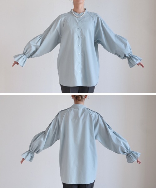 reca(レカ)の「キャンディ袖シャツ(シャツ/ブラウス・レディース・サックスブルー/ブラック/イエロー系/オフホワイト・M)」の16枚目の写真