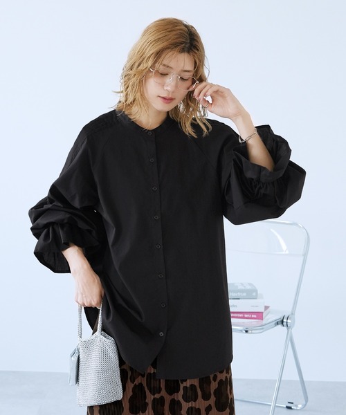 reca(レカ)の「キャンディ袖シャツ(シャツ/ブラウス・レディース・サックスブルー/ブラック/イエロー系/オフホワイト・M)」の22枚目の写真