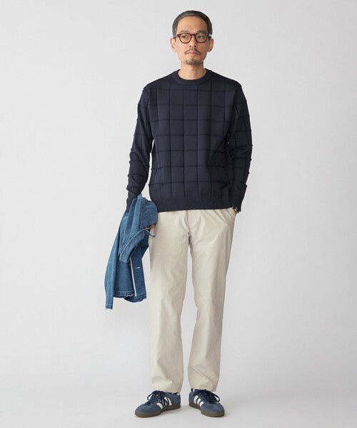 SHIPS（シップス）の「SHIPS:〈手洗い可能〉アモッサ ブロックリンクス ロングスリーブ（ニット/セーター・メンズ・ネイビー/オフホワイト/グレー・X-LARGE/LARGE/MEDIUM/SMALL）」の5枚目の写真