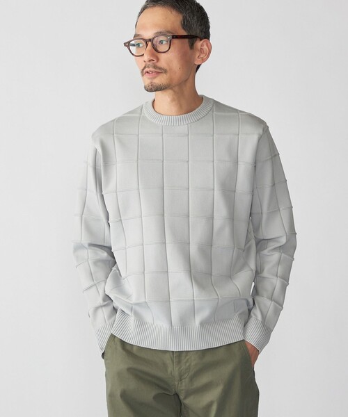 SHIPS（シップス）の「SHIPS:〈手洗い可能〉アモッサ ブロックリンクス ロングスリーブ（ニット/セーター・メンズ・ネイビー/オフホワイト/グレー・X-LARGE/LARGE/MEDIUM/SMALL）」の9枚目の写真