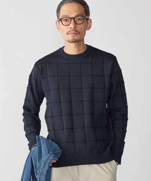 SHIPS（シップス）の「SHIPS:〈手洗い可能〉アモッサ ブロックリンクス ロングスリーブ（ニット/セーター・メンズ・ネイビー/オフホワイト/グレー・X-LARGE/LARGE/MEDIUM/SMALL）」の22枚目の写真