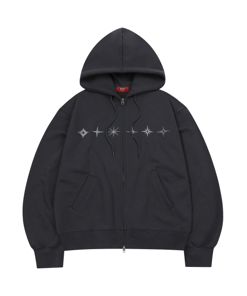 S'EST(エスイーエスティー)の「Star Hoodie Zip Up Charcoal(パーカー・メンズ・チャコール・S/M/L)」の1枚目の写真