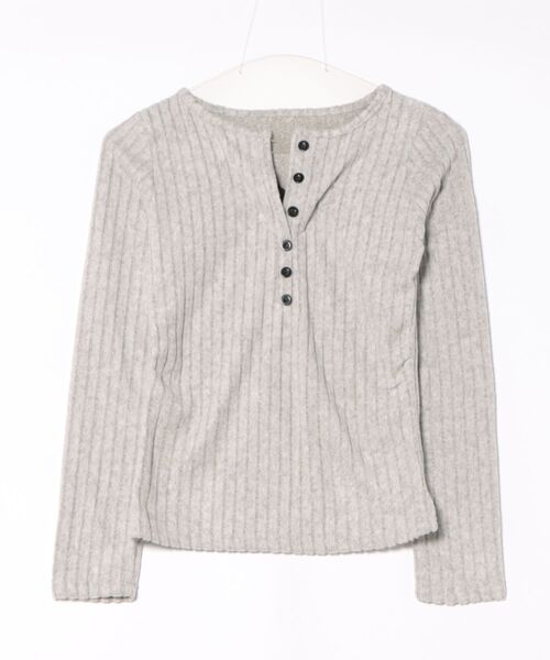 STAY MOTION（ステイモーション）の「【WEB限定】レースレイヤード風Vネックニットトップス［韓国ファッション カジュアル］≪新作≫（ニット/セーター・レディース・チャコールグレー/オフホワイト/グレー・F）」の8枚目の写真