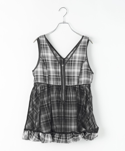 PAGEBOY（ページボーイ）の「シアーチェックバルーンチュニ（その他トップス・レディース・イエロー/ブルー/ブラック・FREE）」の9枚目の写真