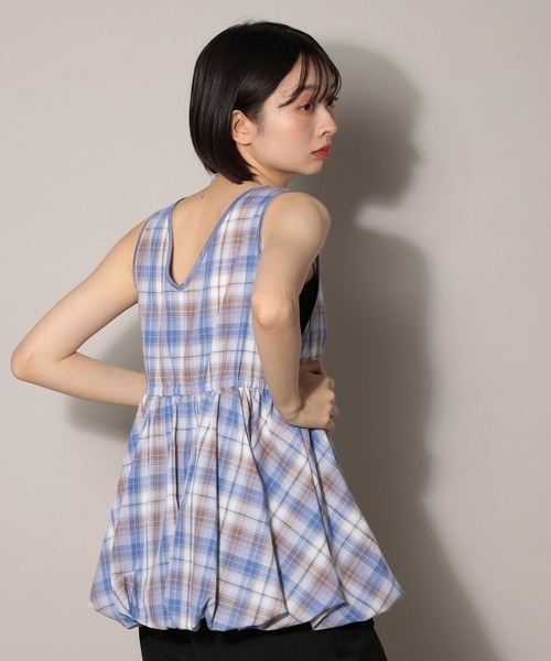 PAGEBOY（ページボーイ）の「シアーチェックバルーンチュニ（その他トップス・レディース・イエロー/ブルー/ブラック・FREE）」の22枚目の写真