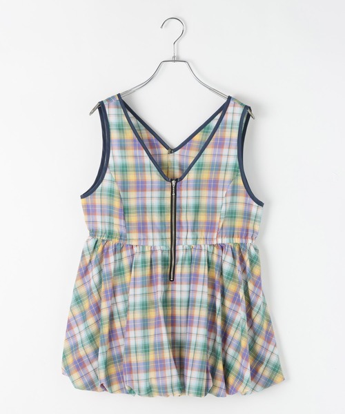 PAGEBOY（ページボーイ）の「シアーチェックバルーンチュニ（その他トップス・レディース・イエロー/ブルー/ブラック・FREE）」の5枚目の写真