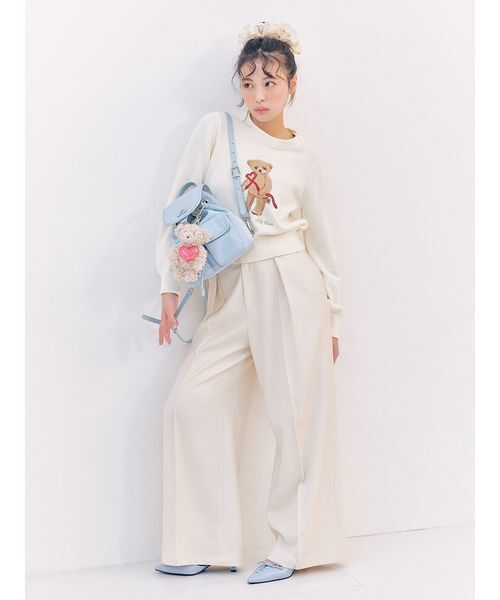 LILY BROWN（リリーブラウン）の「レースアップスリングバッグパンプス（パンプス・レディース・オフホワイト/ブラック/ライトブルー・S/M/L）」の5枚目の写真