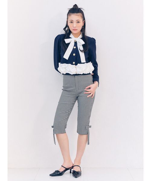 LILY BROWN（リリーブラウン）の「レースアップスリングバッグパンプス（パンプス・レディース・オフホワイト/ブラック/ライトブルー・S/M/L）」の8枚目の写真