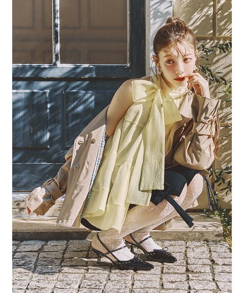 LILY BROWN（リリーブラウン）の「レースアップスリングバッグパンプス（パンプス・レディース・オフホワイト/ブラック/ライトブルー・S/M/L）」の12枚目の写真