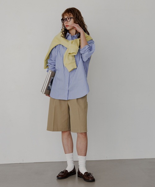 BAYFLOW（ベイフロー）の「[セットアップ着用可能]タックハーフパンツ（その他パンツ・レディース・チャコールグレー/ベージュ・SMALL/MEDIUM）」の12枚目の写真