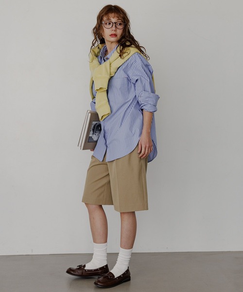 BAYFLOW（ベイフロー）の「[セットアップ着用可能]タックハーフパンツ（その他パンツ・レディース・チャコールグレー/ベージュ・SMALL/MEDIUM）」の13枚目の写真