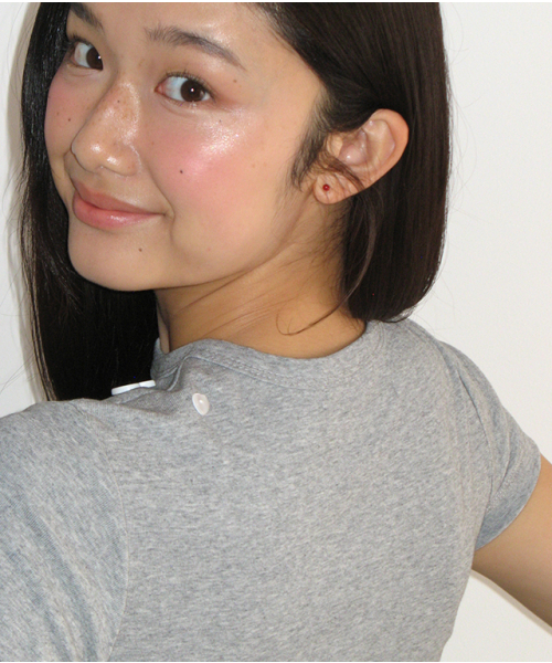 RONRON（ロンロン）の「MINI BUTTON SLIM FIT T SHIRT GREY（Tシャツ/カットソー・レディース・その他・FREE）」の2枚目の写真