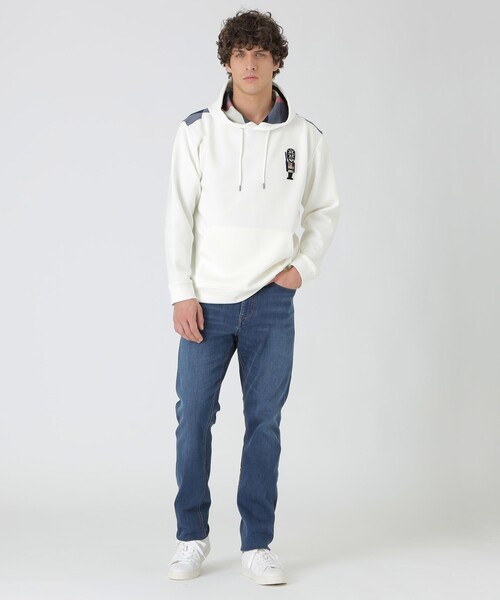 BLACK LABEL CRESTBRIDGE(ブラックレーベル・クレストブリッジ)の「ヨークチェックガーズマンワッペンフーディー(パーカー・メンズ・ブラック/オフホワイト・S/L/XL/M)」の3枚目の写真