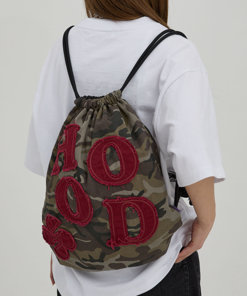 HOODHOOD(フッドフッド)の「フードアプリケストリングバッグカモ(バックパック/リュック・レディース・その他・FREE)」の9枚目の写真