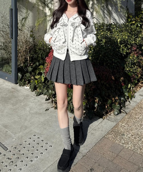 nemne store(ネンネストア)の「リボンジップパーカー(パーカー・レディース・グレー系/ホワイト系・SMALL/MEDIUM)」の2枚目の写真