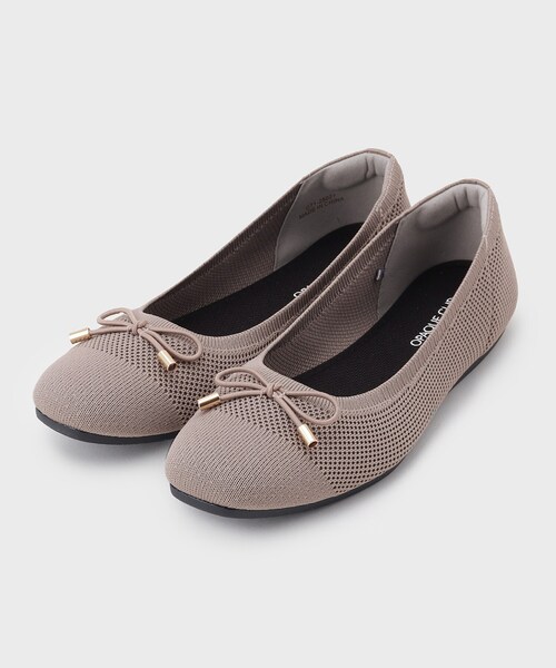 OPAQUE.CLIP（オペークドットクリップ）の「【抗菌防臭／軽量／マシンウォッシャブル】スクエアトゥメッシュニットバレエシューズ（その他シューズ・レディース・ブラック/ナチュラル/シルバー・01/03/02）」の3枚目の写真