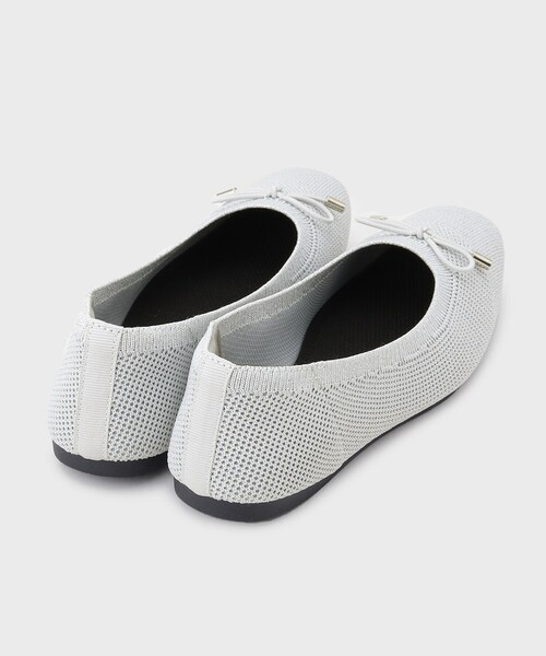 OPAQUE.CLIP（オペークドットクリップ）の「【抗菌防臭／軽量／マシンウォッシャブル】スクエアトゥメッシュニットバレエシューズ（その他シューズ・レディース・ブラック/ナチュラル/シルバー・01/03/02）」の7枚目の写真