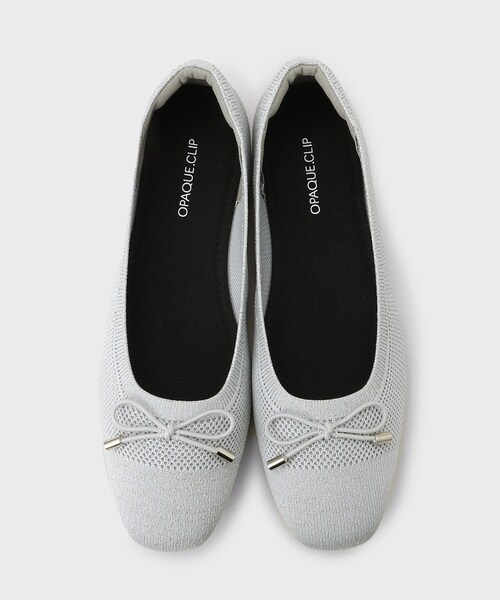 OPAQUE.CLIP（オペークドットクリップ）の「【抗菌防臭／軽量／マシンウォッシャブル】スクエアトゥメッシュニットバレエシューズ（その他シューズ・レディース・ブラック/ナチュラル/シルバー・01/03/02）」の8枚目の写真