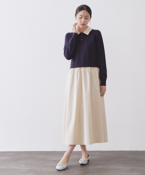 OPAQUE.CLIP（オペークドットクリップ）の「【抗菌防臭／軽量／マシンウォッシャブル】スクエアトゥメッシュニットバレエシューズ（その他シューズ・レディース・ブラック/ナチュラル/シルバー・01/03/02）」の10枚目の写真