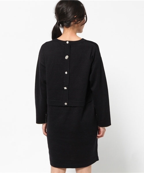 La TOTALITE（ラトータリテ）の「アソートビジューWフェイス ワンピース◆（ワンピース・レディース・チャコールグレー/ネイビー/ブラック・36/38）」の17枚目の写真