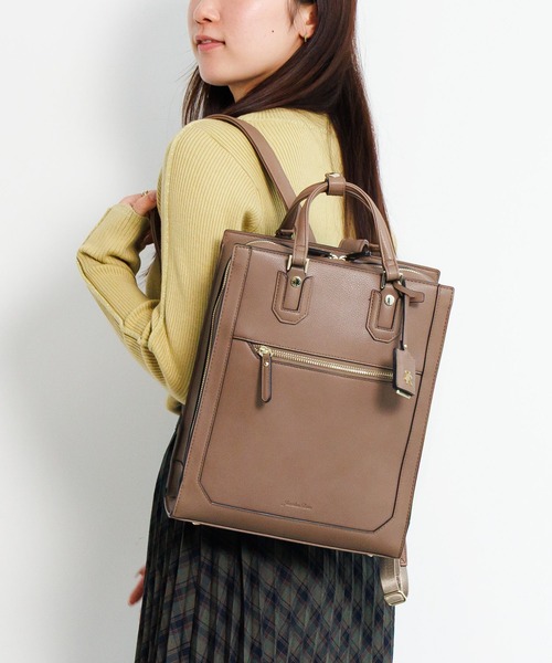 Jewelna Rose(ジュエルナローズ)の「アリゼ リュック A4サイズ 16301(バックパック/リュック・レディース・ブラック/グレイッシュベージュ/ベージュ・FREE)」の3枚目の写真