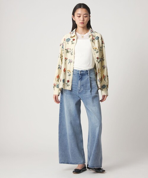 CITEN(シテン)の「<CITEN>ブロックフラワーシシュウシャツ(シャツ/ブラウス・レディース・ブラック/オフホワイト・FREE)」の4枚目の写真