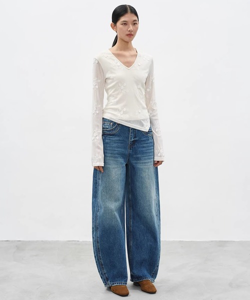 EIGHTHMONTH（エイスマンス）の「ボリュームカーブ デニムパンツ EM26s026【EIGHTHMONTH】（デニムパンツ・レディース・ブルー・S/M/L）」の19枚目の写真