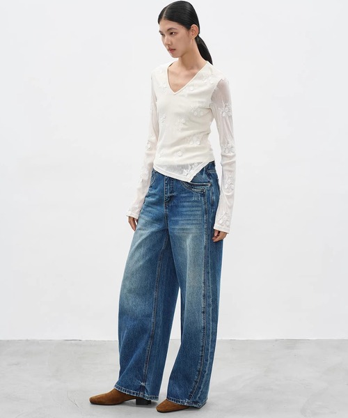 EIGHTHMONTH（エイスマンス）の「ボリュームカーブ デニムパンツ EM26s026【EIGHTHMONTH】（デニムパンツ・レディース・ブルー・S/M/L）」の20枚目の写真