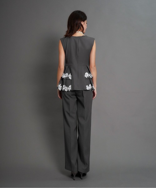 My shawty（ﾏｲｼｬｳﾃｨｰ）の「point lace pants set up（パンツドレス・レディース・ブラック/ベージュ/グレー・MEDIUM/SMALL）」の15枚目の写真