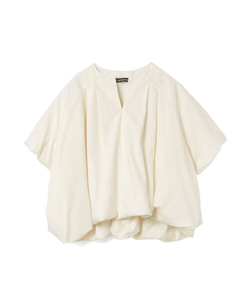 mizuiroind(ミズイロインド)の「mizuiro ind バルーンノーカラーシャツ(シャツ/ブラウス・レディース・オフホワイト/アイボリー/ネイビー/ブラック・FREE)」の2枚目の写真