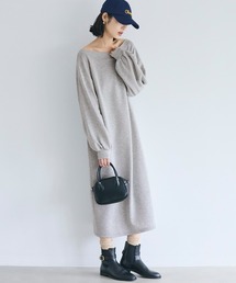 裏毛2wayオフショルダーワンピース