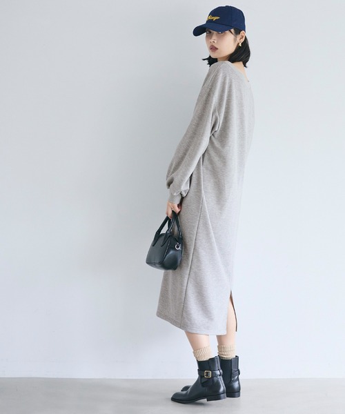 coca(coca)(コカ)の「裏毛2wayオフショルダーワンピース(ワンピース・レディース・ブラック/グレー・L/M)」の5枚目の写真