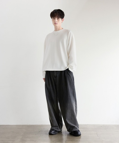 ETELIO(エテリオ)の「【抗ピリング/防シワ】マルチファンクショナリーポンチドローコードロンT(Tシャツ/カットソー・メンズ・ホワイト/ブラック系/チャコール/ネイビー/ホワイト系/ブラック/ブルーグレー/ブルーグリーン/ワイン・S/M/L/XL)」の19枚目の写真