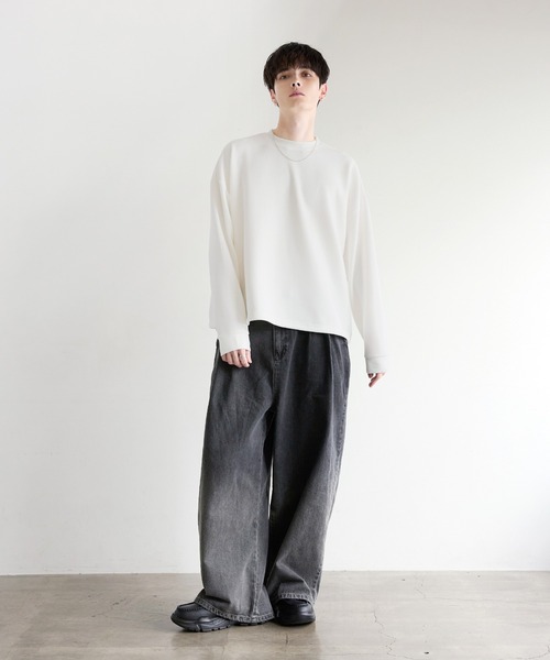 ETELIO(エテリオ)の「【抗ピリング/防シワ】マルチファンクショナリーポンチドローコードロンT(Tシャツ/カットソー・メンズ・ホワイト/ブラック系/チャコール/ネイビー/ホワイト系/ブラック/ブルーグレー/ブルーグリーン/ワイン・S/M/L/XL)」の21枚目の写真