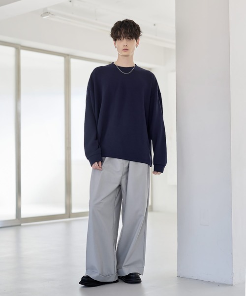 ETELIO(エテリオ)の「マルチファンクショナリーポンチドローコードロンT(Tシャツ/カットソー・メンズ・ホワイト/ブラック系/チャコール/ネイビー/ホワイト系/ブラック/ブルーグレー/ブルーグリーン/ワイン・S/M/L/XL)」の14枚目の写真