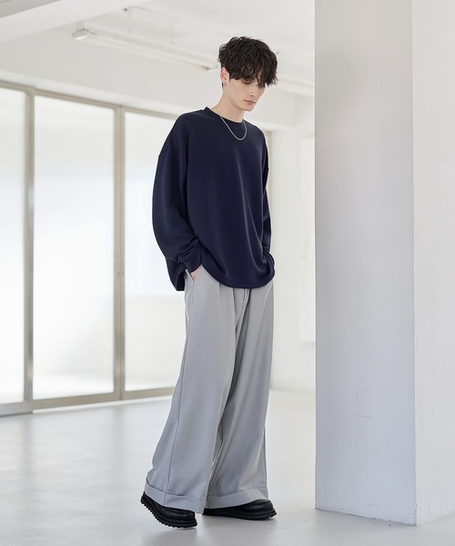 ETELIO(エテリオ)の「マルチファンクショナリーポンチドローコードロンT(Tシャツ/カットソー・メンズ・ホワイト/ブラック系/チャコール/ネイビー/ホワイト系/ブラック/ブルーグレー/ブルーグリーン/ワイン・S/M/L/XL)」の16枚目の写真