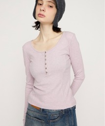 HENRY NECK CUT TOPS ヘンリーネックカットトップス 春服
