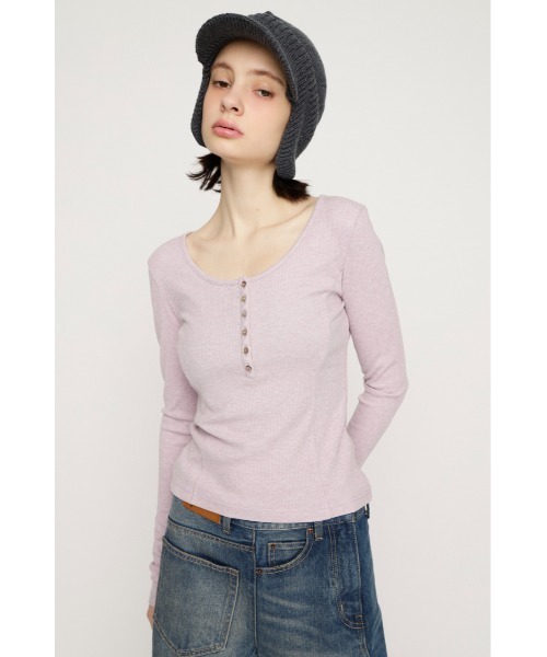 シェリーページ SLY（スライ）の「HENRY NECK CUT TOPS ヘンリーネックカットトップス