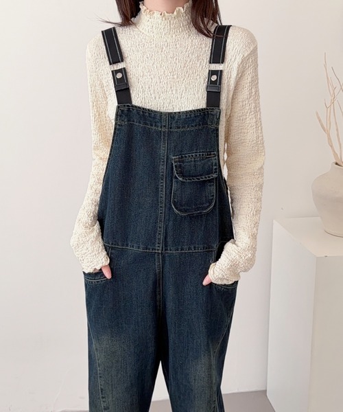 ABITOKYO（アビトーキョー）の「デニムサロペットパンツ（サロペット/オーバーオール・レディース・ブルー/ブラック・FREE）」の8枚目の写真