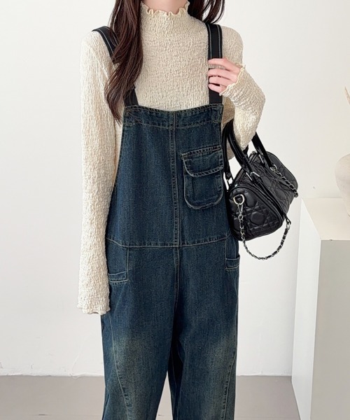 ABITOKYO（アビトーキョー）の「デニムサロペットパンツ（サロペット/オーバーオール・レディース・ブルー/ブラック・FREE）」の5枚目の写真