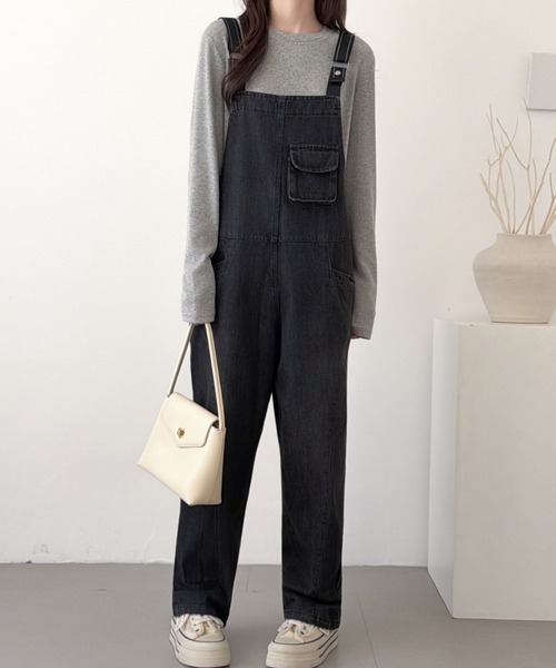 ABITOKYO（アビトーキョー）の「デニムサロペットパンツ（サロペット/オーバーオール・レディース・ブルー/ブラック・FREE）」の3枚目の写真