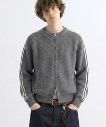 UNDEROFF（アンダーオフ）の「クロップニットラインジップアップカーディガングレー（カーディガン/ボレロ）」