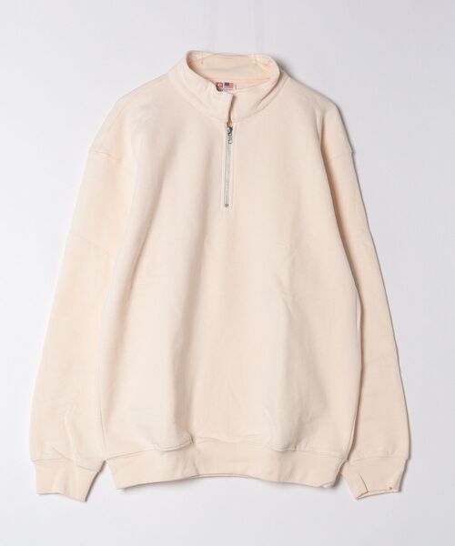 BAY SIDE（ベイサイド）の「【T16】【BAYSIDE/ベイサイド】UNISEX 1/4 ZIP FLEECE A-920（スウェット・メンズ・グリーン/アイボリー/チャコールグレー・LARGE/MEDIUM）」の2枚目の写真