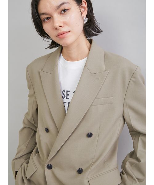 Mila Owen(ミラオーウェン)の「ダブルブレストテーラードジャケット(テーラードジャケット・レディース・チャコールグレー/グレー/ピンク・1/0)」の17枚目の写真