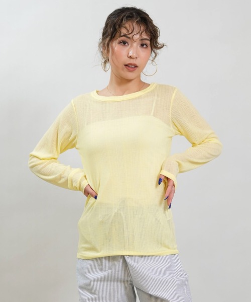 RIKKA FEMME(リッカファム)の「RIKKA FEMME/リッカファム 長袖 Tシャツ ロンT シアートップス RF6S-2201(Tシャツ/カットソー・レディース・ホワイト/イエロー/ブラック・FREE)」の16枚目の写真
